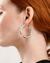 Load image into Gallery viewer, Tube Hoop Earrings in White Gold
