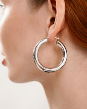 Load image into Gallery viewer, Tube Hoop Earrings in White Gold
