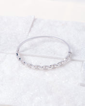 Load image into Gallery viewer, White Gold Bangle with Pavé
